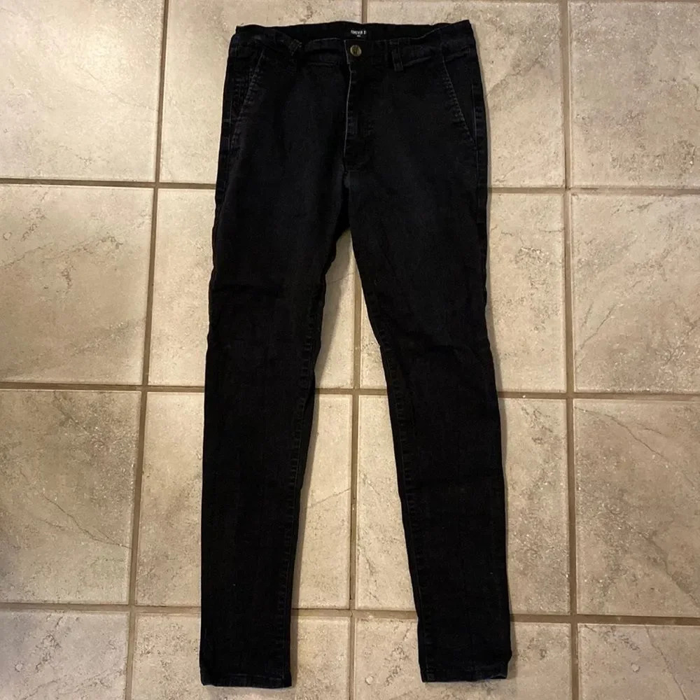 Z Forever 21 Men 30 Chino Pant Skinny Leg Pockets Belt Loops